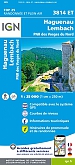 Topografische Wandelkaart van Frankrijk 3814ET - Haguenau / Wissemberg / L'Outre-Foret