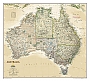 Wandkaart Australia in staatkundige indeling met antieke uitstraling 77 x 60cm. Papier | National Geographic Wall Map