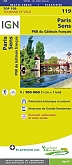 Fietskaart 119 Evry Melun Provins Sens Parijs PNR du Gatinais Francais - IGN Top 100 - Tourisme et Velo