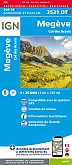 Wandelkaart 3531OTR Megeve Praz-sur-Arly, Ugine, Flumet Geplastificeerd  / Col des Aravis | IGN