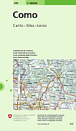 Topografische Wandelkaart Zwitserland 297 Como Cantù - Erba - Lecco - Landeskarte der Schweiz