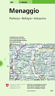 Topografische Wandelkaart Zwitserland 287 Menaggio Porlezzo - Bellagio - Valsassina - Landeskarte der Schweiz