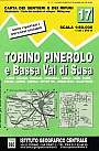 Wandelkaart 17 Torino Pinerolo | IGC Carta dei sentieri e dei rifugi