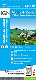 Topografische Wandelkaart van Frankrijk 2435OT - Monts du Cantal PNR des Volcans d'Auvergne