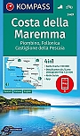 Wandelkaart 2469 Costa della Maremma Piombino, Follónica, Castiglione della Pescáia Kompass