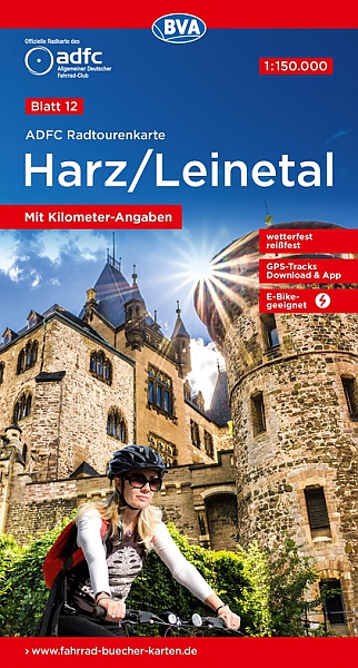 Fietskaart 12 Harz Leinetal | ADFC Radtourenkarte - BVA Bielefelder Verlag