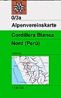 Wandelkaart 0/3A Cordillera Blanca Nord Peru | Alpenvereinskarte