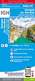 Wandelkaart 3442OTR - Gorges du Verdon / Moustiers-Ste-Marie /Lac de Ste-Croix Geplastificeerd IGN