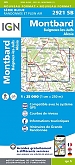 Topografische Wandelkaart van Frankrijk 2921SB - Montbard / Baigneux-les-Juifs / Alésia