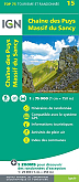 Wandelkaart Fietskaart 15 Chaine des Puys Massif du Sancy Top 75  | Institut Geographique National (IGN) Frankrijk Top 75