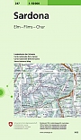 Topografische Wandelkaart Zwitserland 247 Sardona Elm Flims Chur - Landeskarte der Schweiz