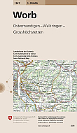Topografische Wandelkaart Zwitserland 1167 Worb Ostermundigen Walkringen Grosshochstetten - Landeskarte der Schweiz