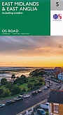 Wegenkaart - landkaart 5 Roadmap East Midlands & East Anglia including London | Ordnance Survey