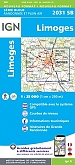 Topografische Wandelkaart van Frankrijk 2031SB Limoges