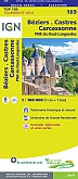 Fietskaart 169 Beziers Castres Carcassonne PNR du Haut-Languedoc - IGN Top 100 - Tourisme et Velo