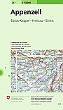 Topografische Wandelkaart Zwitserland 227 Appenzell Ebnat-Kappel - Herisau - Säntis - Landeskarte der Schweiz