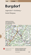 Topografische Wandelkaart Zwitserland 1147 Burgdorf Jegenstorf Kirchberg Hasle Ruegsau - Landeskarte der Schweiz