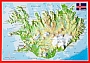 Reliëfkaart IJsland postkaart formaat 15 cm x 10,5 cm | Georelief
