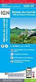 Wandelkaart 2435OTR - Monts du Cantal PNR des Volcans d'Auvergne Geplastificeerd | IGN