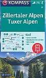 Wandelkaart 37 Zillertaler Alpen, Tuxer Alpen Kompass