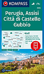 Wandelkaart 2464 Perugia Assisi Citta di Castello Gubbio Kompass