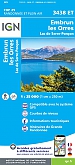 Topografische Wandelkaart van Frankrijk 3438ET - Embrun / Les Orres / Lac de Serre-Poncon Chorges, le Lauzet-Ubaye