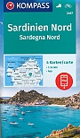 Wandelkaart Fietskaart Sardinie 2497 Sardinië Noord 4 kaartenset | Kompass