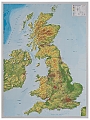 Reliefkaart Groot-Brittannië met aluminium lijst 55 cm x 77cm | Georelief