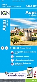 Topografische Wandelkaart van Frankrijk 3443OT - Aups/ salernes