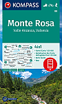 Wandelkaart 88 Monte Rosa Valle Anzasca - Valsesia Kompass