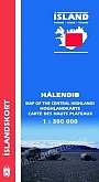 Wegenkaart - Landkaart IJsland Central Íslandkort Mal og Menning