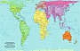 Wereldkaart Map of the world Peters-Projection | Huber Verlag