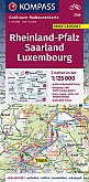 Fietskaart 3709 Rheinland Pfalz Saarland Luxemburg | Kompass