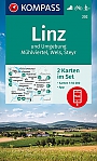 Wandelkaart 202 Rund um Linz, Mühlviertel, Wels, Steyr 2 kaarten  Kompass