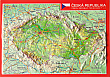 Reliefkaart Tsjechië postkaart formaat 15 cm x 10,5 cm | Georelief