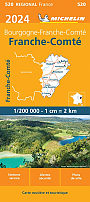 Wegenkaart - Landkaart 520 Franche Comte Jura 2024 - Michelin Region France