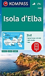 Wandelkaart 2468 Isola d' Elba Kompass