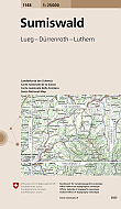 Topografische Wandelkaart Zwitserland 1148 Sumiswald Lueg Durrenroth Luthern - Landeskarte der Schweiz