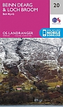 Topografische Wandelkaart 20 Beinn Dearg / Loch Broom (Ben Wyvis) - Landranger Map