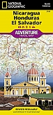 Wegenkaart - Landkaart El Salvador, Nicaragua & Honduras - Adventure Map National Geographic