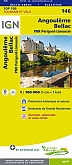 Fietskaart 146 Angouleme Bellac / PNR Périgord-Limousin - IGN Top 100 - Tourisme et Velo