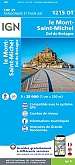 Topografische Wandelkaart van Frankrijk 1215OT - Le Mont-St-Michel / Dol-de-Bretagne