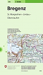 Topografische Wandelkaart Zwitserland 218 Bregenz St. Margrethen - Lindau - Oberstaufen - Landeskarte der Schweiz