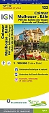Fietskaart 122 Colmar Mulhouse / Basel PNR des Ballons des Vosges Alsace du Sud (Sundgau) - IGN Top 100 - Tourisme et Velo