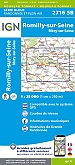 Topografische Wandelkaart van Frankrijk 2716SB Romilly-sur-Seine Merry-sur-Seine  IGN