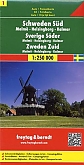 Wegenkaart - Landkaart Zweden 1 Zuid en Malmo-Helsingborg-Kalmar - Freytag & Berndt