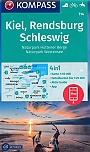 Wandelkaart 714 Kiel Rendsburg Schleswig Naturpark Hüttener Berge Naturpark Westensee Kompass