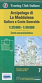 Wandelkaart 7 Arcipelago di La Maddalena Carta escursionistica | TCI