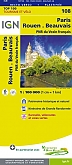 Fietskaart 108 Paris Rouen PNR du Vexin français - IGN Top 100 - Tourisme et Velo