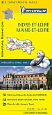 Fietskaart - Wegenkaart - Landkaart 317 Indre et Loire Maine et Loire - Départements de France - Michelin